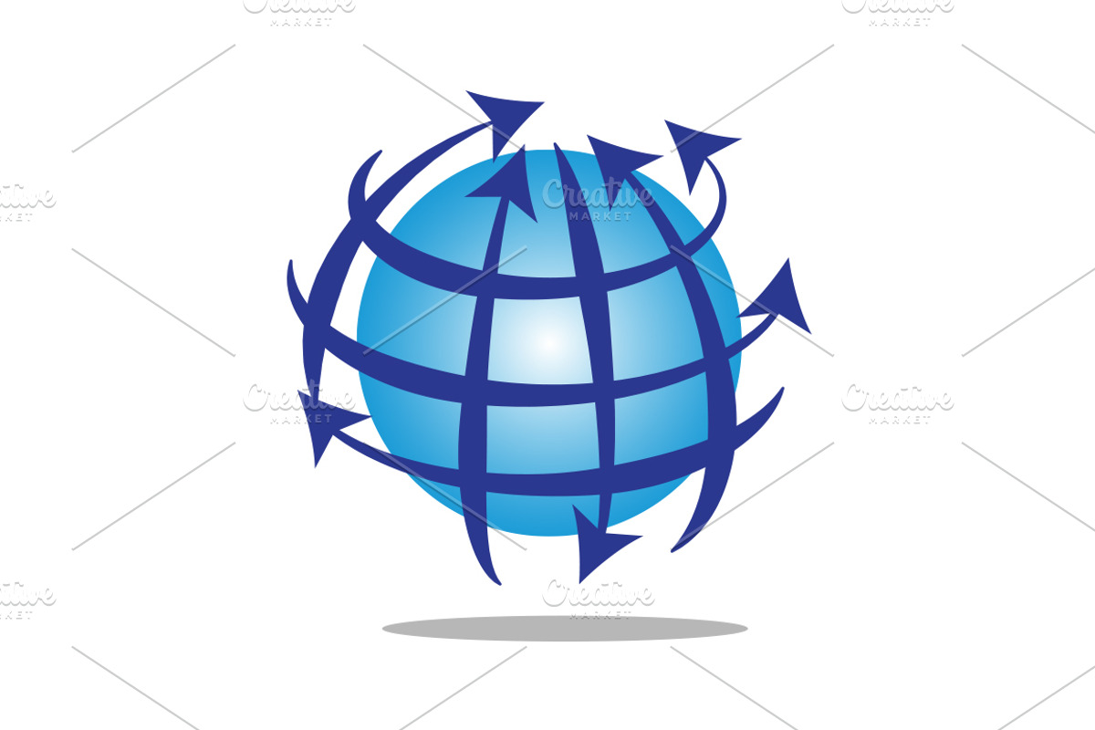 Globe with lines and arrows, a Branding & Logo Template by Super Accurate