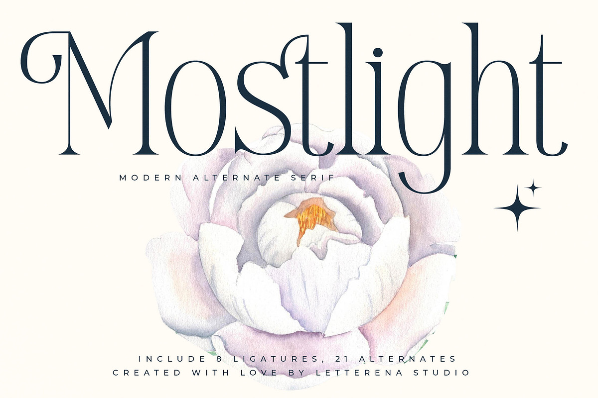 Mostlight Modern Alternate Serif, a Serif Font by Letterena Studios (Photo 1 of 15)
