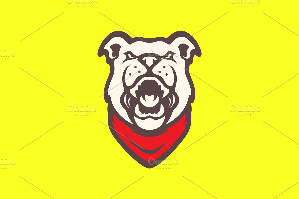 bulldog portrait roar angry  logo, a Branding & Logo Template by devastd