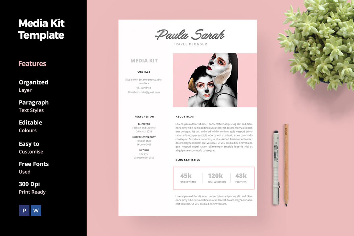 Media Kit Template for Blogger, a Social Media Template by ariodsgn (Photo 1 of 4)