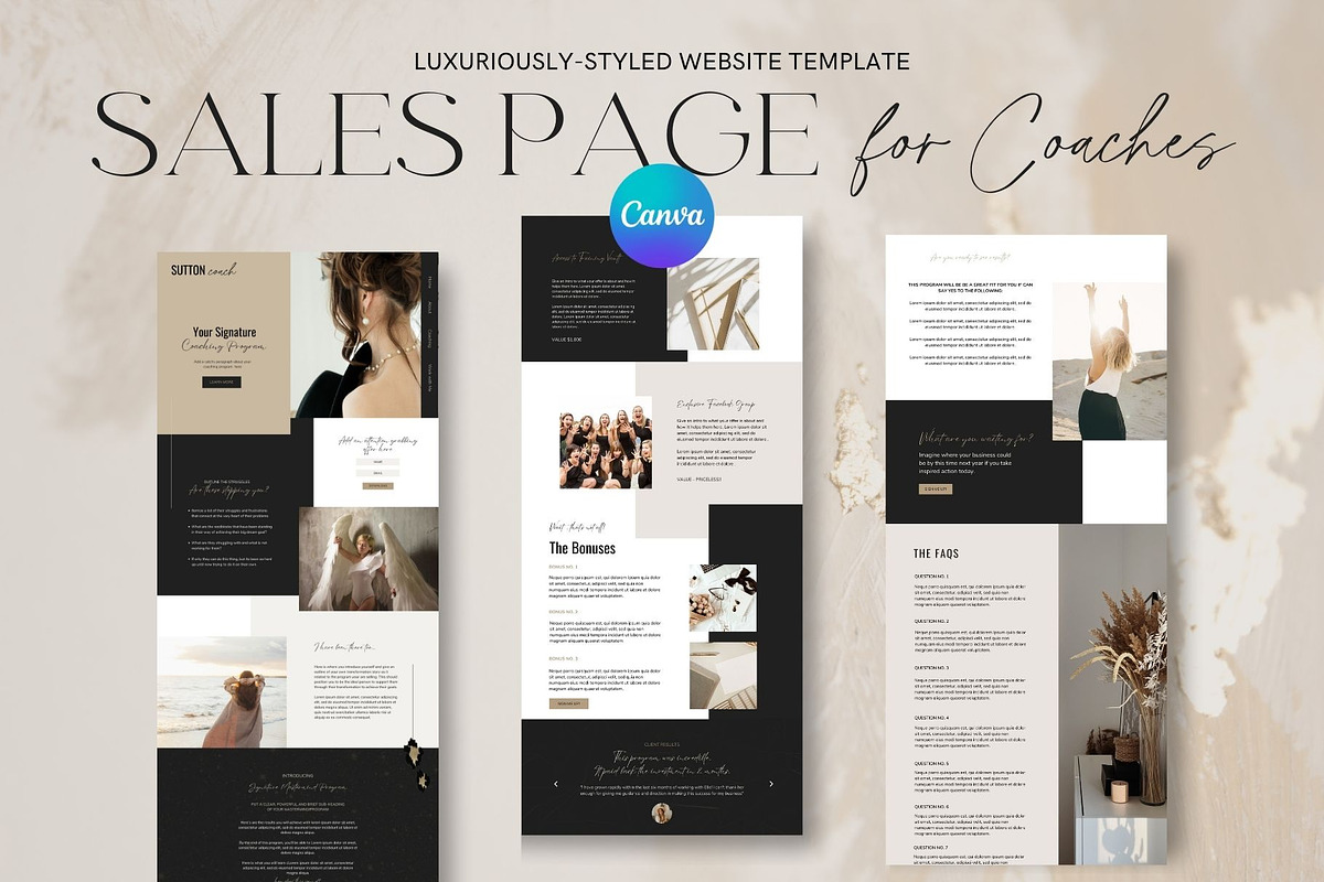 Canva Sales Page Design for Coaches, a Landing Page Template by Styled Web Shop (Photo 2 of 3)