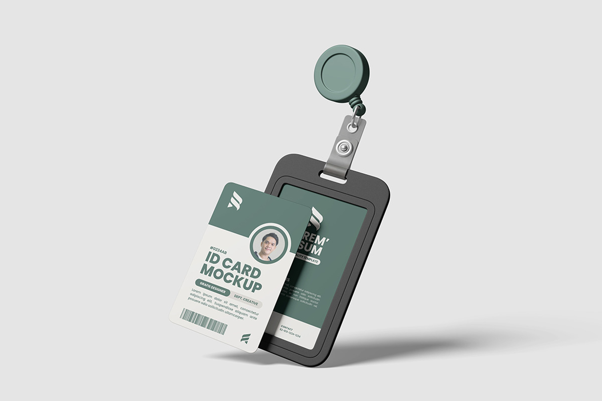 Modern ID Card Holder Mockup, an Advertising Mockup by bimockup