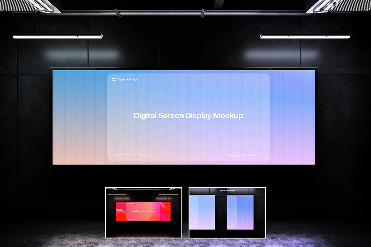 Horizontal Digital Screen Mockup, an Advertising Mockup by PixelPiknik (Photo 1 of 3)