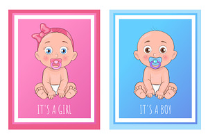 Its A Boy And Girl Posters Set