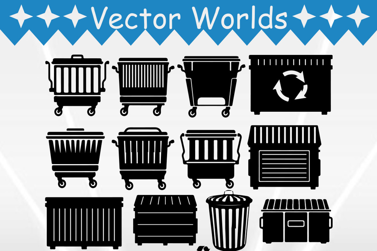 Flat Dumpsters SVG, Dumpsters SVG, an Object Graphic by VectorWorlds (Photo 3 of 3)