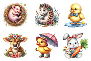 Farm Animals Baby Nursery Clipart, an Illustration by SinaCreation (Thumbnail 3 of 5)