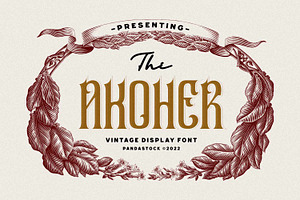 Akoher - Vintage Decorative Font, a Blackletter Font by Imoodev