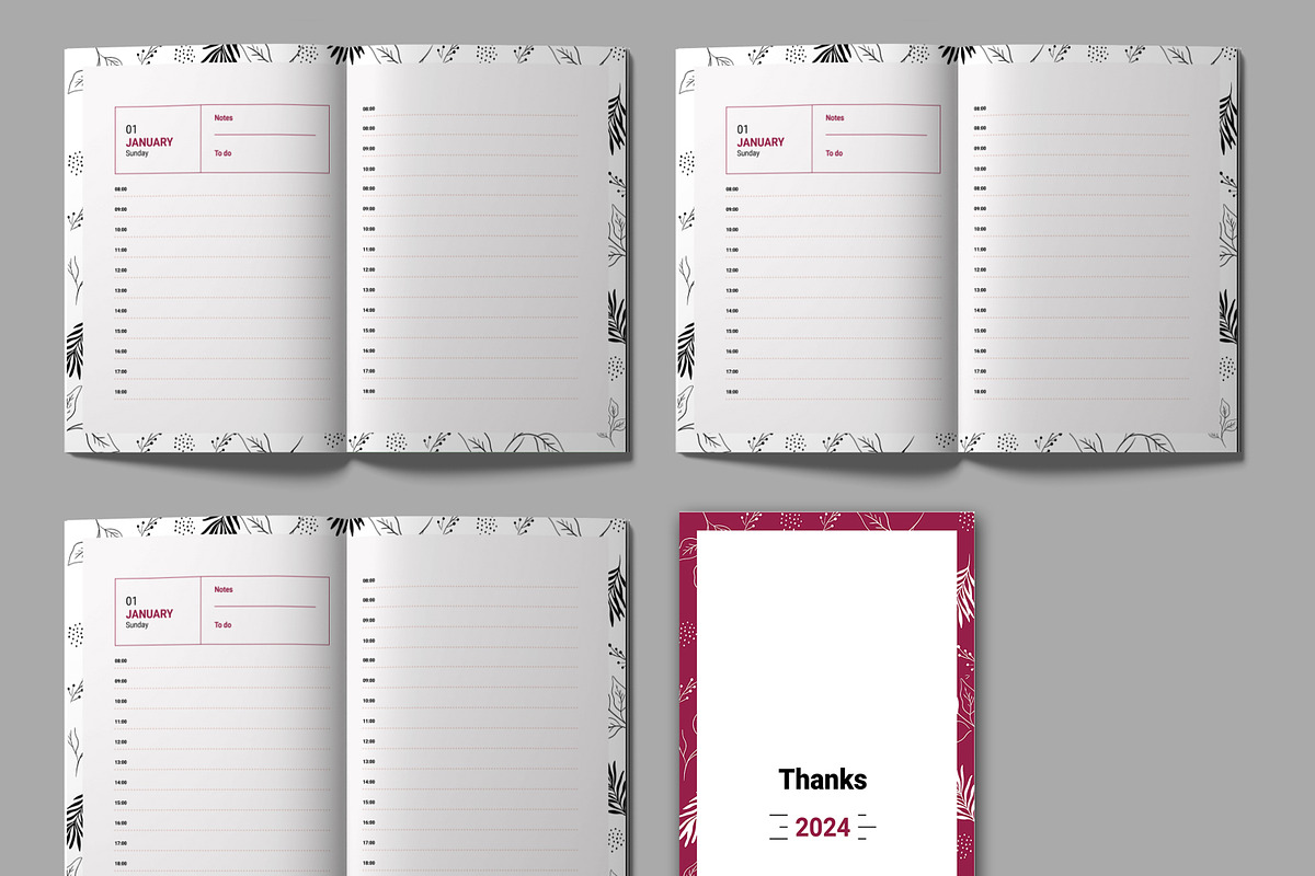 Daily Planner Template 2024, a Stationery Template by ContestDesign (Photo 4 of 4)