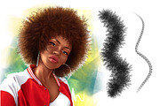 Procreate brush curly hair pigtails, a Brush Add-On by Elenbushe (Thumbnail 2 of 7)