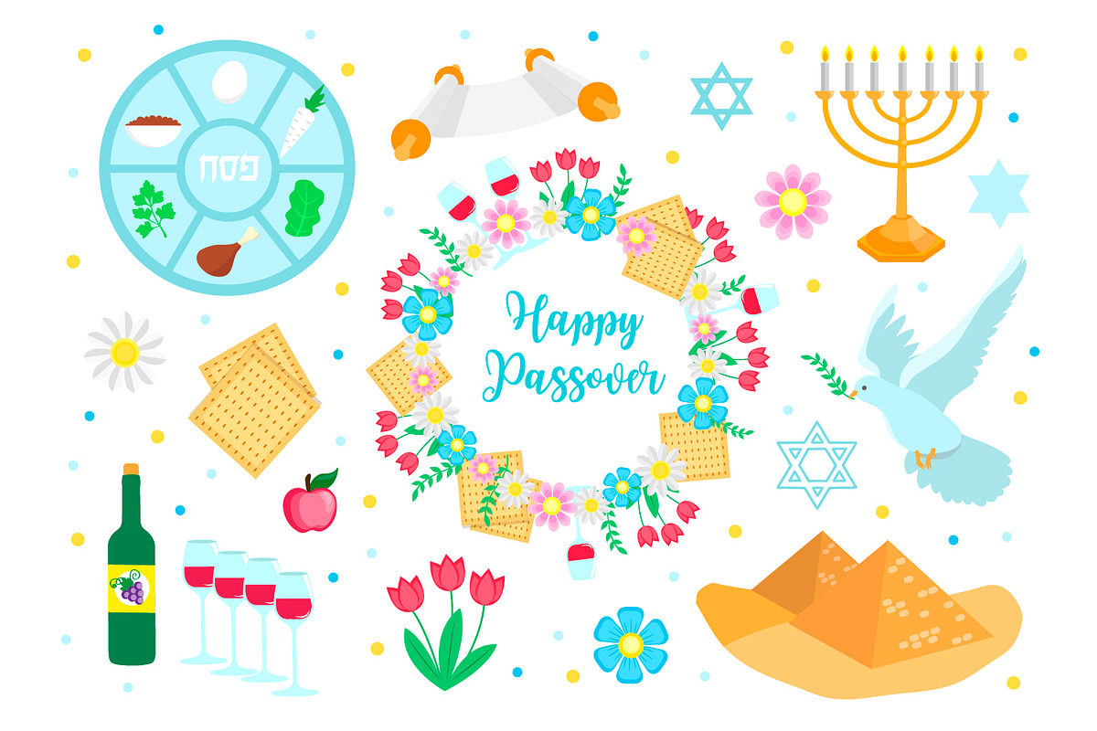 Jewish holiday Passover collection, a Card Template by PatapovaVika (Photo 2 of 6)