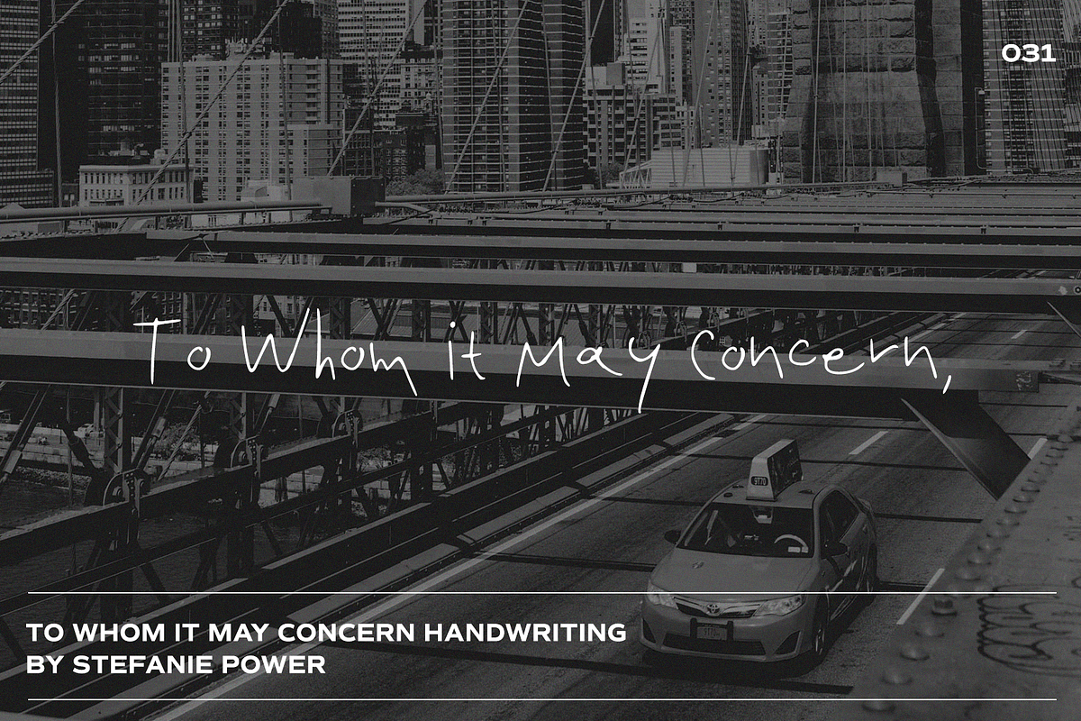 To Whom it May Concern | Font, a Script Font by Stefanie Madison (Photo 1 of 2)