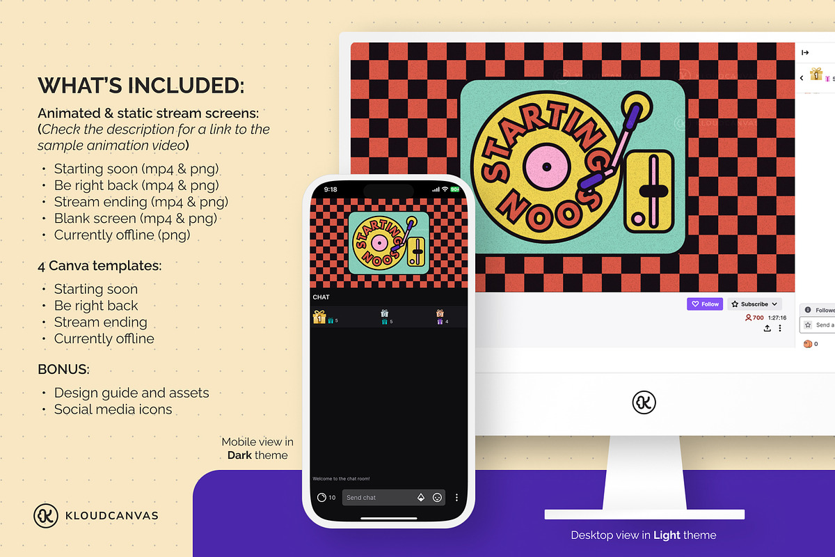 Animated Twitch Screen - Retro Vinyl, a Social Media Template by KloudCanvas (Photo 2 of 5)