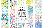 20 summer seamless patterns, a Pattern Graphic by Larienn graphic design (Thumbnail 1 of 6)