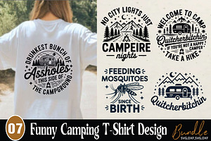 Funny Camping T Shirt Design Bundle, an Object Graphic by DollarSmart