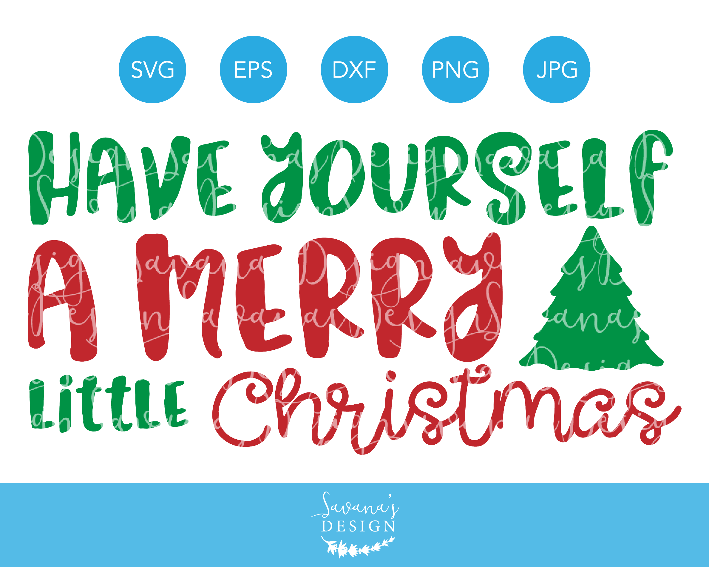 Merry Little Christmas SVG Cut File, an Illustration by SavanasDesign