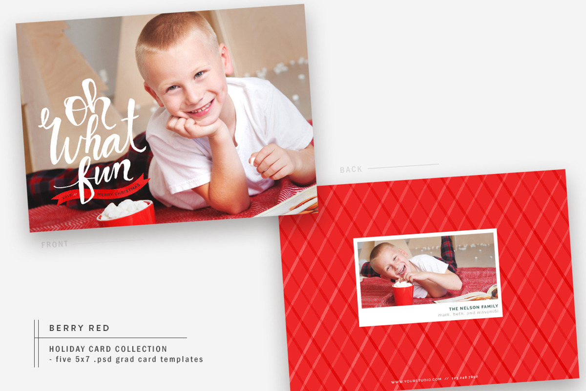 Berry Red | Christmas Card Bundle, a Card Template by The Modern Collective (Photo 3 of 6)