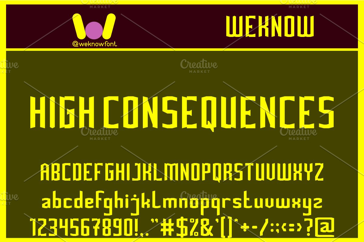 High Consequences font, a Font by weknow (Photo 1 of 8)