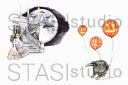 Halloween Witch & Castle Clipart, a Seasonal Illustration by STASIstudio (Thumbnail 5 of 5)