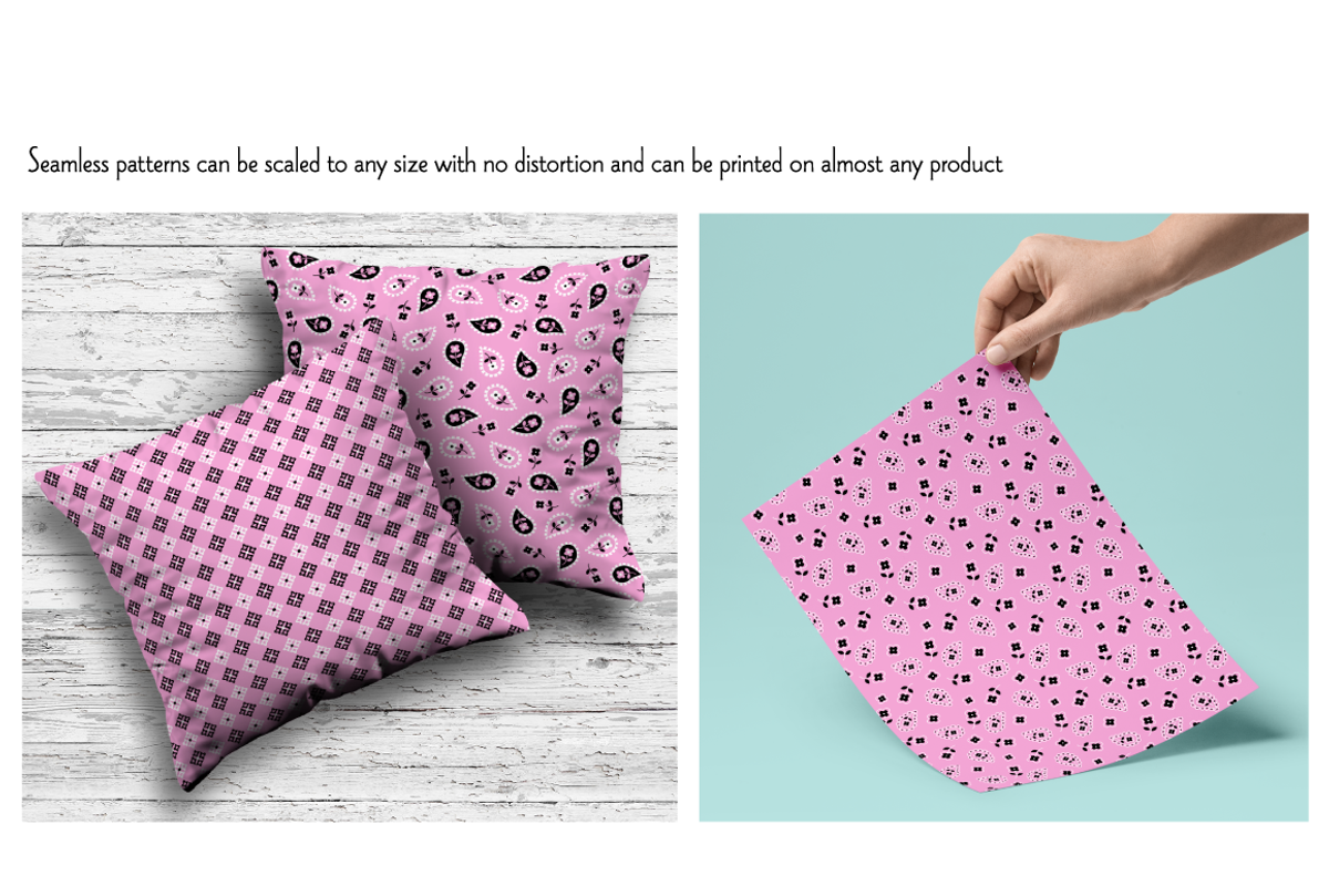 Seamless Pink Bandana Patterns preview 2