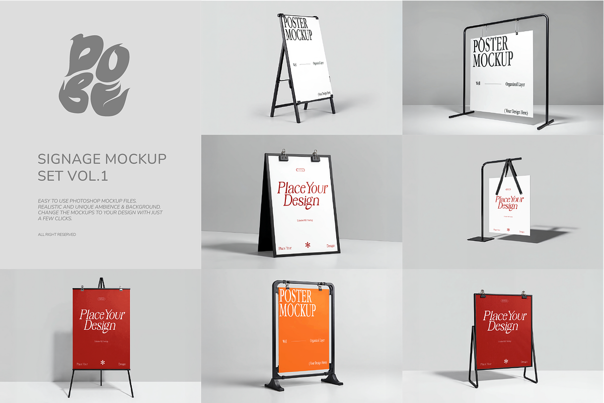 Minimalist Signage Mockup Vol.1, an Advertising Mockup by DOBE Studio (Photo 1 of 9)