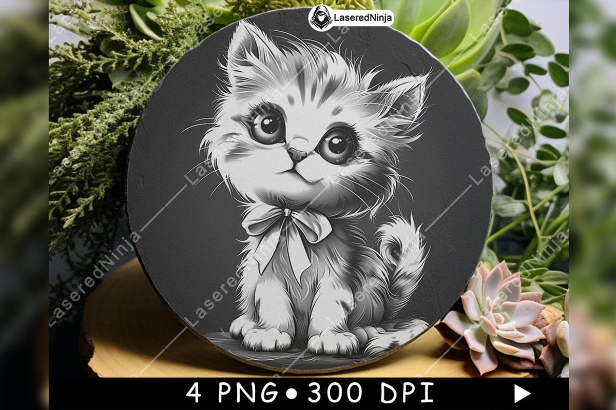 Cute Cat Fluffy Kitten Ribbon Bow, a Background Graphic by LaseredNinja (Photo 6 of 7)