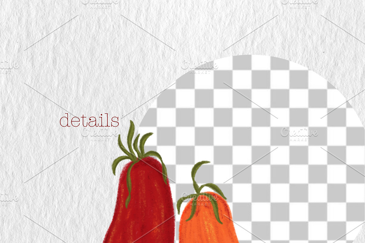 Oil Pastel Whimsical Tomatoes Set, a Food Illustration by Oleksandra Illustrates (Photo 5 of 16)