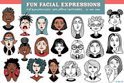 Fun Facial Expressions Vectors PNG, an Illustration by SLS Lines (Thumbnail 9 of 9)