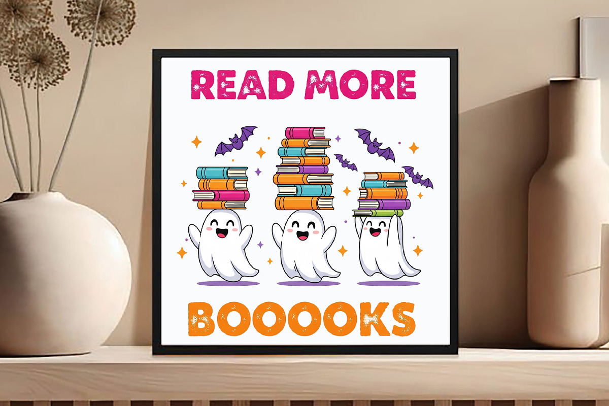 Read More Books Funny Halloween PNG, an Illustration by DreamCafeArt (Photo 5 of 7)