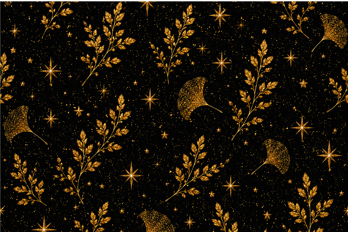 Halloween Gold Ginkgo Digital Paper, a Texture Illustration by Printable Design Store (Photo 4 of 4)
