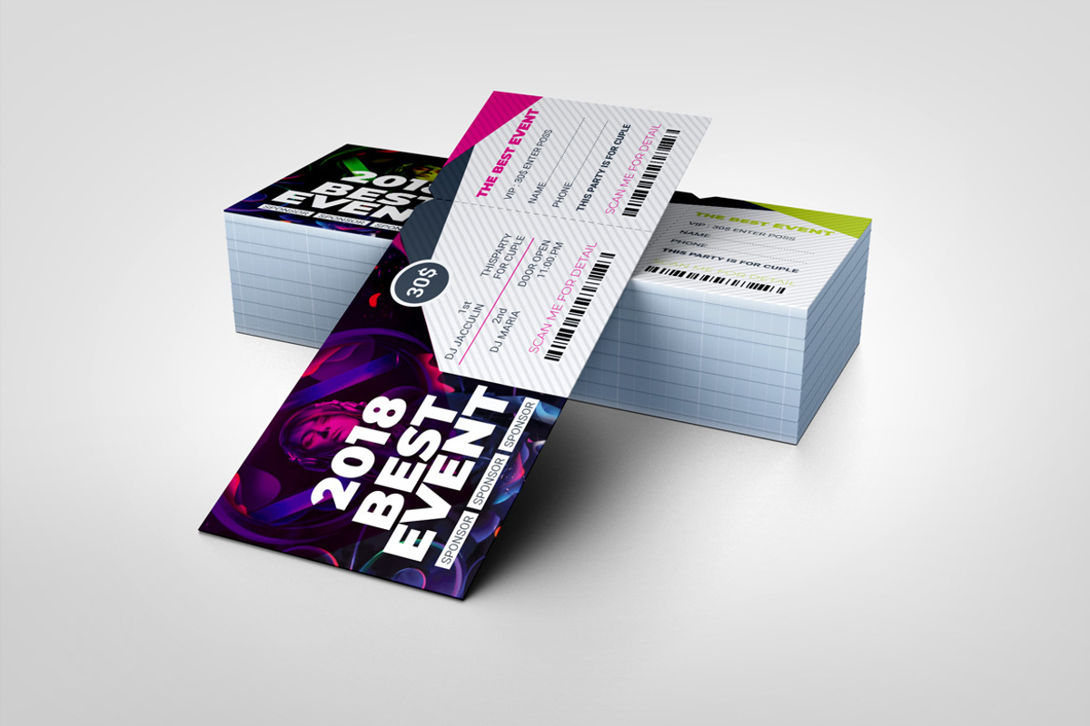 Premium Event Ticket Template, a Card Template by BrandlyTemplate (Photo 3 of 3)