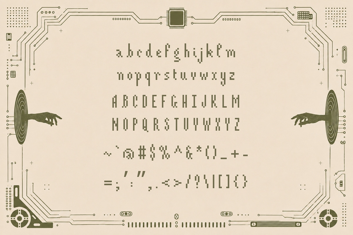 Mono Circuit - Condensed Pixel Font, a Sans Serif Font by HipFonts (Photo 3 of 8)