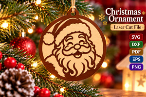 Christmas Santa Ornament SVG File