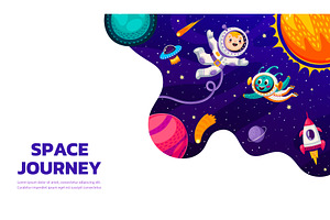 Space Landing Page. Alien, Astronaut