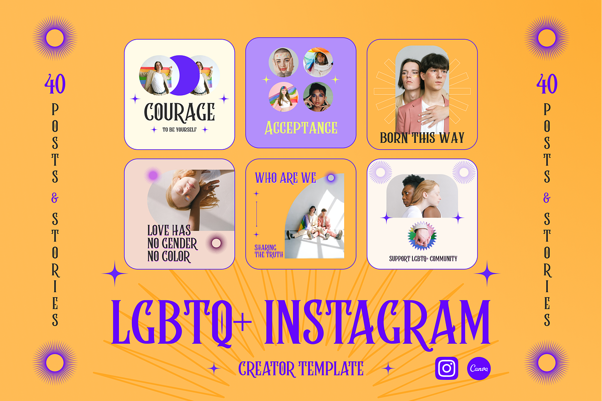 LGBTQ+ Instagram Creator Template, a Social Media Template by Luna Studio (Photo 1 of 6)