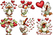 Funny Panic Goose Valentine Clipart, an Illustration by Craft Nest (Thumbnail 7 of 10)