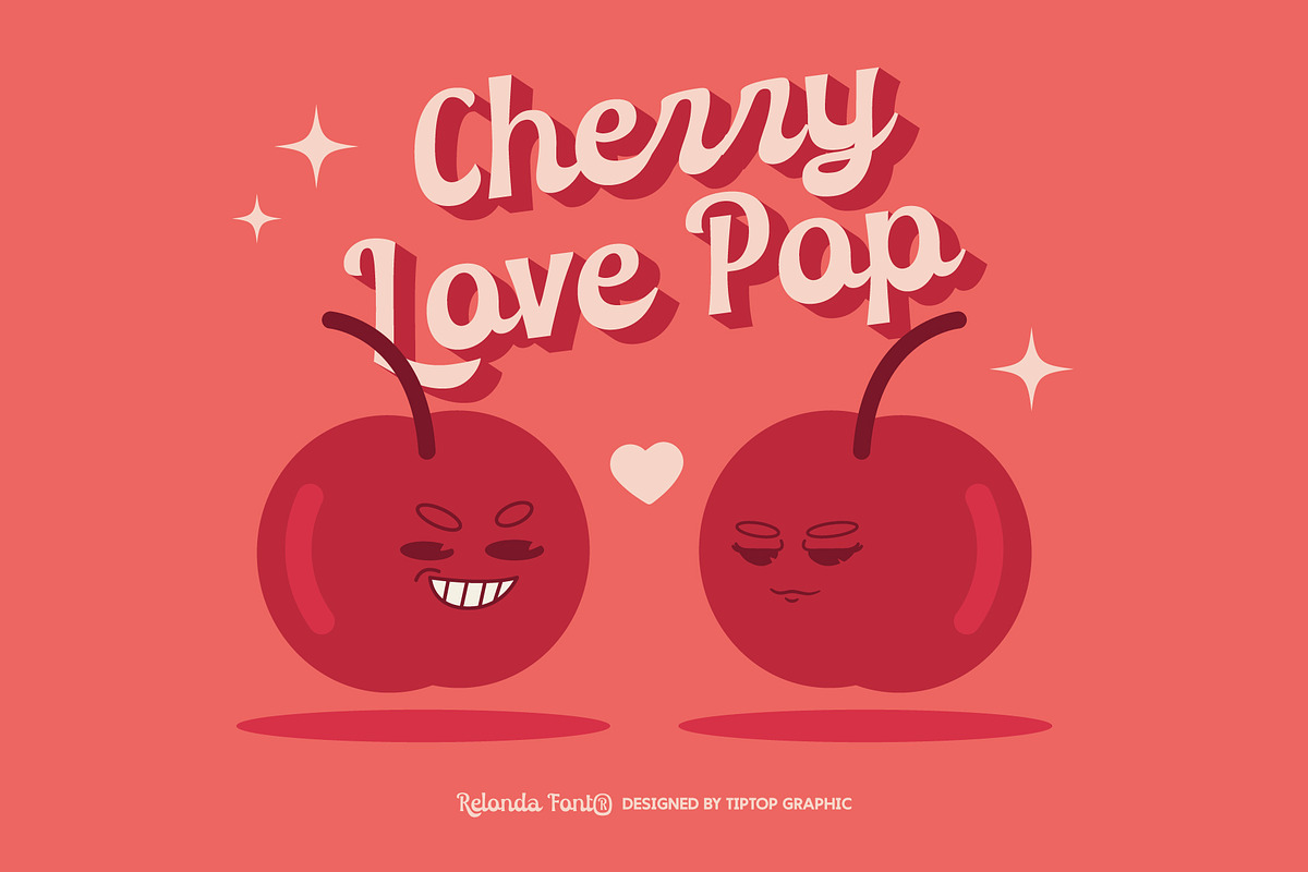 Relonda – Groovy Retro Display Font, a Script Font by Tiptop Graphic (Photo 7 of 10)
