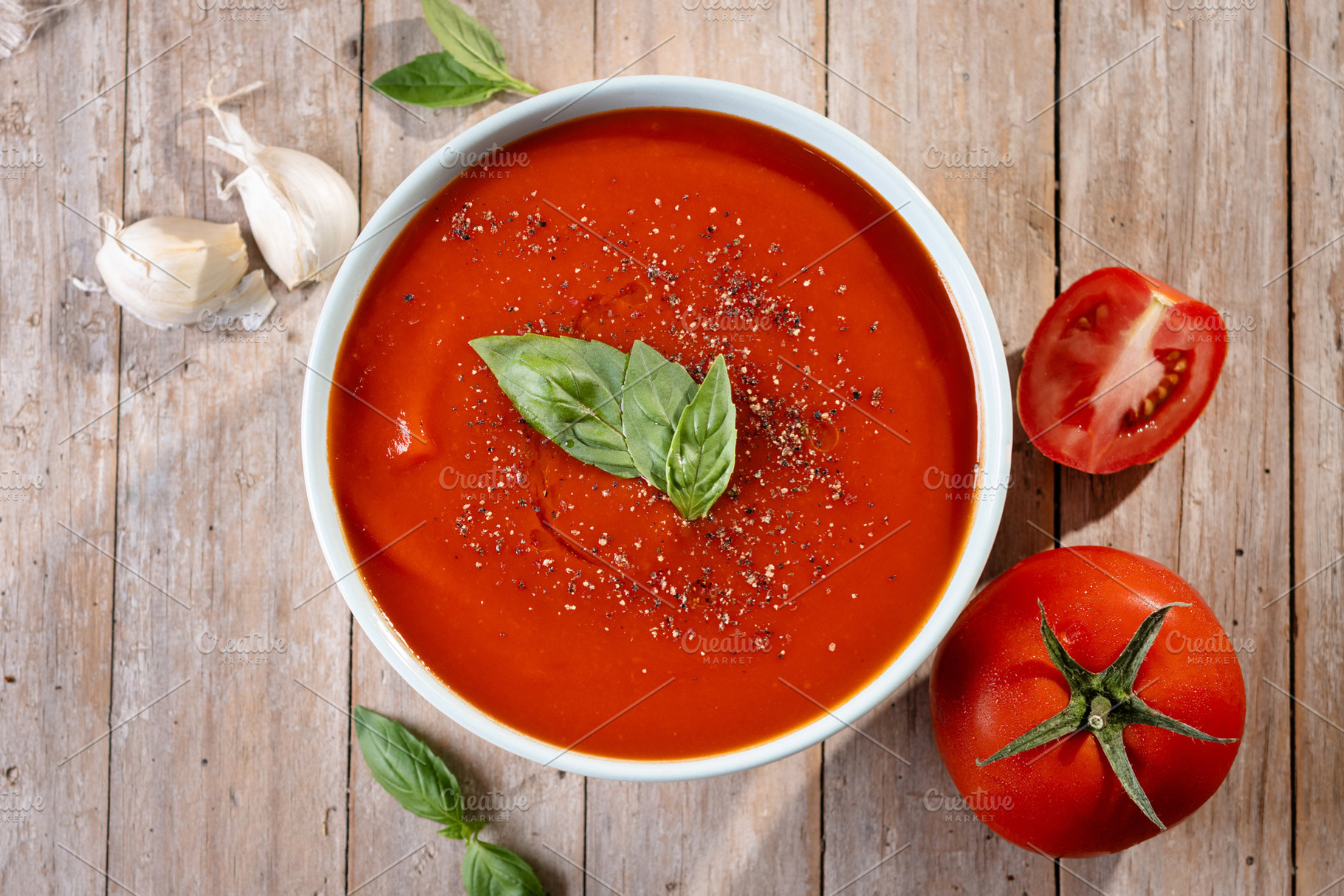 Homemade Tomato Soup with Basil, a Food & Drink Photo by etorres69