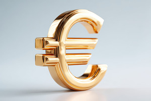Gold euro currency symbol on light background, a Business Photo by AlyaAnd