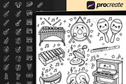120 Music Instrument Procreate Stamp, a Brush Add-On by DrawingStoryShop (Thumbnail 4 of 6)