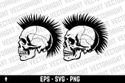 Skull with a sharp mohawk, a Person Illustration by Vectorhight (Thumbnail 3 of 5)