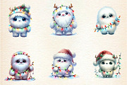 Christmas Cute Yeti Clipart, an Illustration by DreamArtGraphic (Thumbnail 4 of 6)