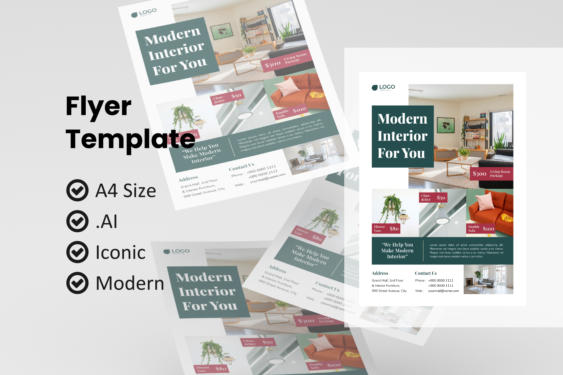 Business interior flyer template, a Flyer Template by rivatxfz