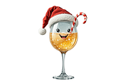 FunnyWine Christmas Cocktail Clipart, a Seasonal Illustration by Creative design (Thumbnail 2 of 7)