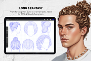250 Male Hairstyles Procreate Stamps, a Brush Add-On by Selentaori Studio (Thumbnail 8 of 13)