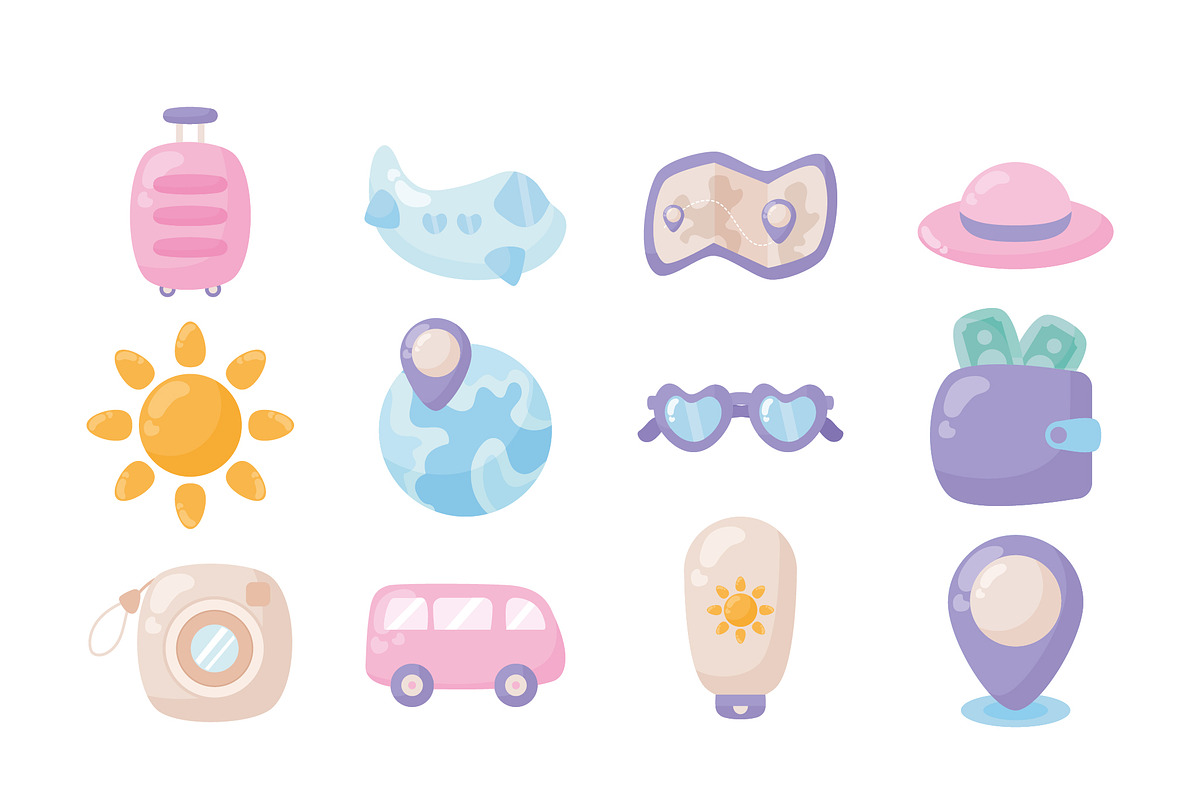 Travel Tourism Illustration Set