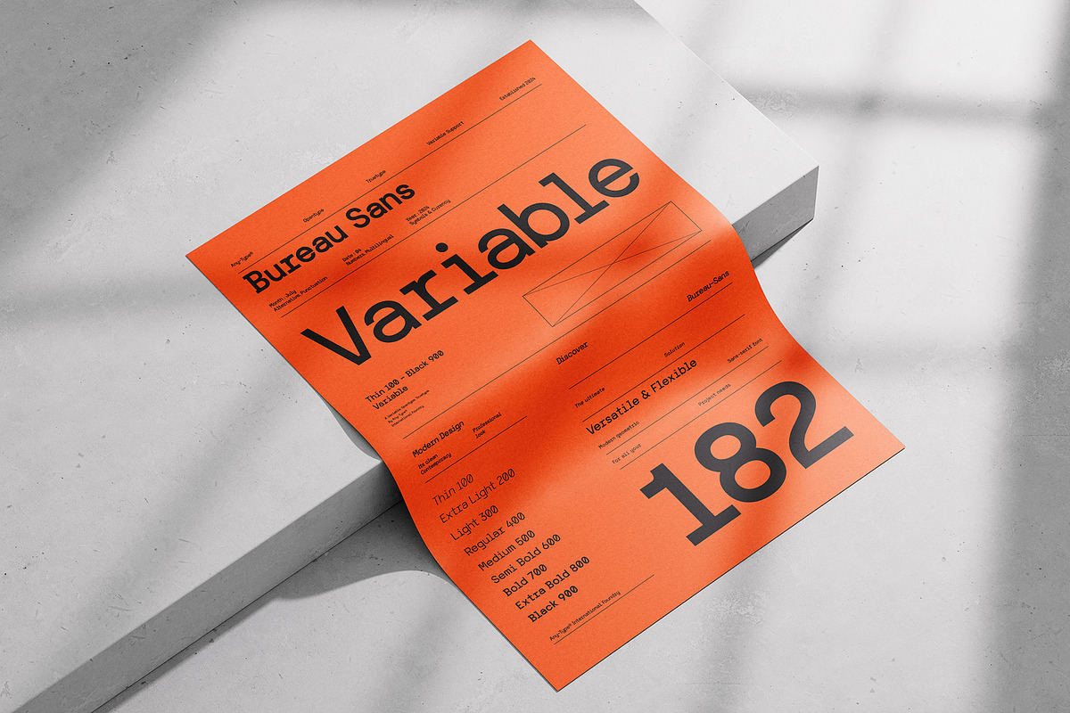 AT Bureau Sans (9 Style + Variable), a Sans Serif Font by Any-Type® Foundry (Photo 12 of 14)