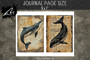 Shabby Grunge Whale Papers