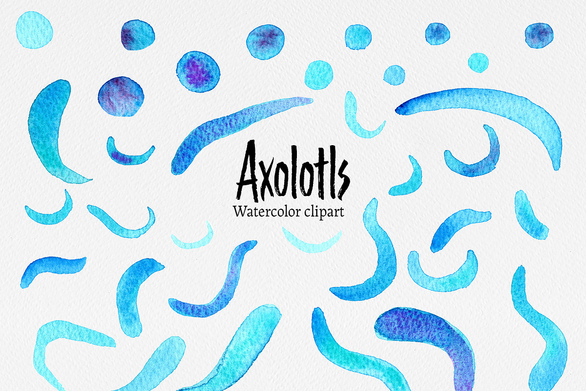 Clip art: Axolotl watercolor, an Animal Illustration by SandraGraphicDesign (Photo 3 of 6)