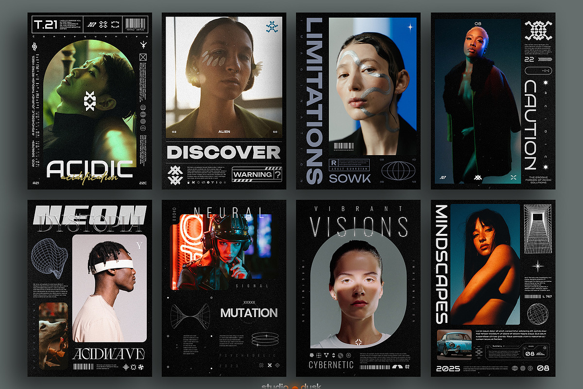 Cyber Posters, a Design Template by Studio Dusk (Photo 2 of 7)