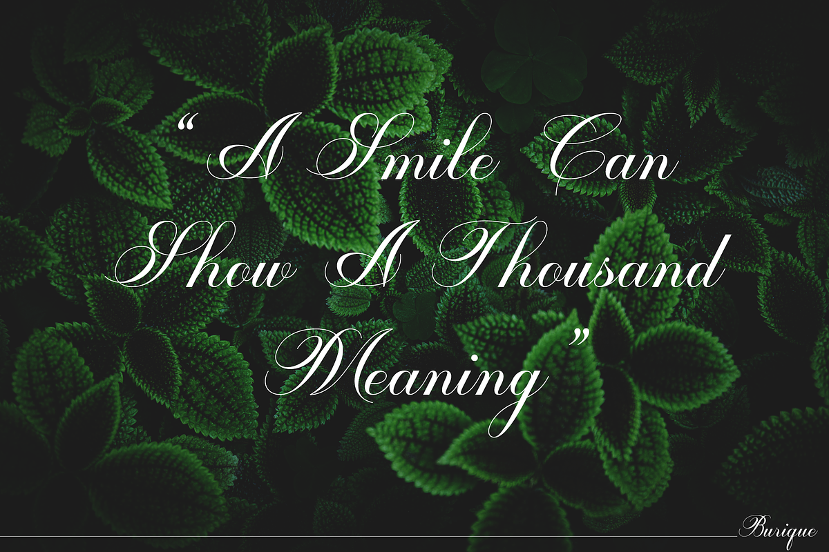 Burique - Romantic Italic, a Script Font by Sign Studio (Photo 10 of 10)